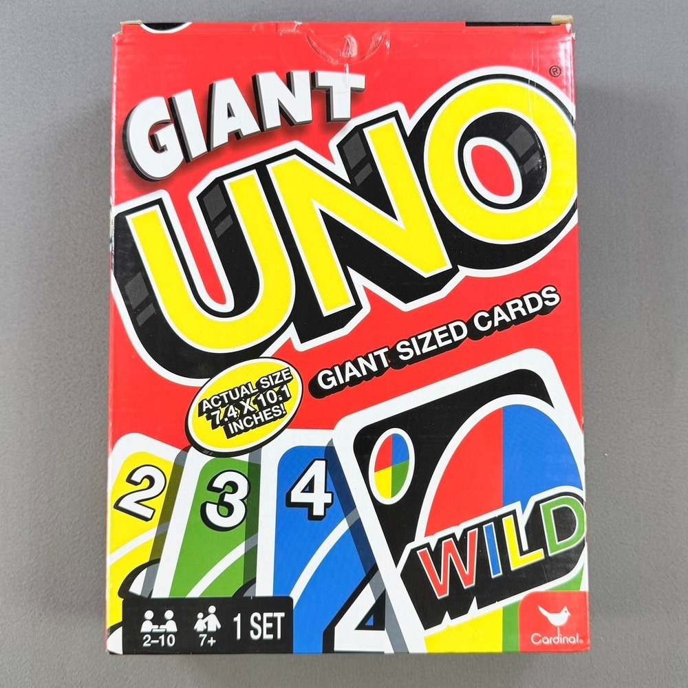 Cardinal Giant UNO Card Game Red Oversized 7x10in Cards Family Party Game 36078